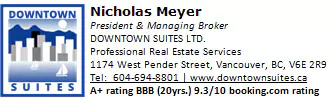 Nicholas Meyer, Downtown Suites LTD. Nicholas Meyer digital business card